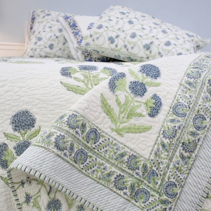 3pc Lvd Wild Flower Botanic Bedspread Quilt Set W/ Pillow Shams King/super King