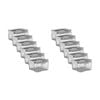 12x Partyware Plastic Square Modular Canister Storage Container 460ml Clear