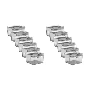 12x Partyware Plastic Square Modular Canister Storage Container 460ml Clear