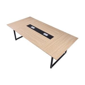 VEVOR 2400mm Conference Table Brown Modern Rectangle with Metal Legs for 10 Person