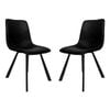 Raimon Furniture Set Of 2 Cos Faux Leather Dining Chair Black Metal Legs - Black