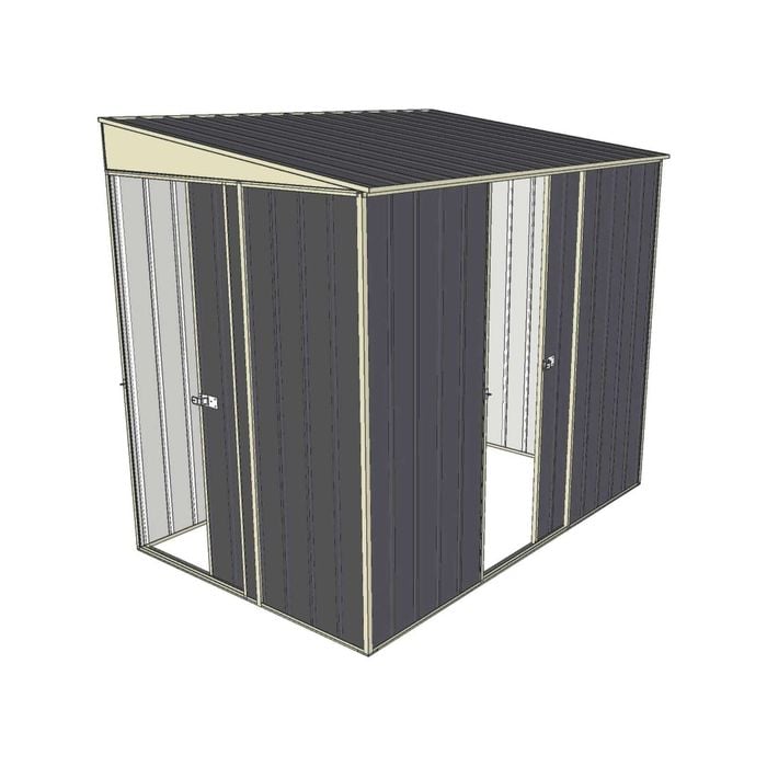 Build-a-Shed 1.5 x 2.3 x 2m Single Sliding Side Door Skillion Shed - Grey