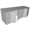 Build-a-Shed 1.5 x 6 x 2m Skillion Dual Double Hinged Side Doors Shed - Zinc