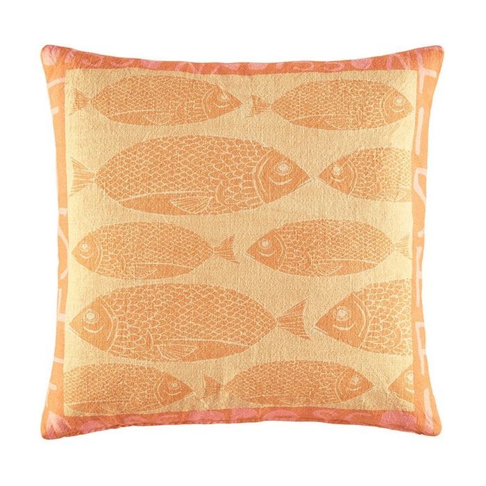 Kas Australia Frida Cushion Cotton Pillow Cover Ochre 50x50cm
