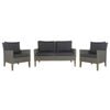 Byron 3pc Rattan Outdoor Sofa Set 2 Seater Wicker Lounge 2 Arm Chair
