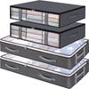 4-Pk Under Bed Storage Bags w/ Clear Window & Handles - Grey