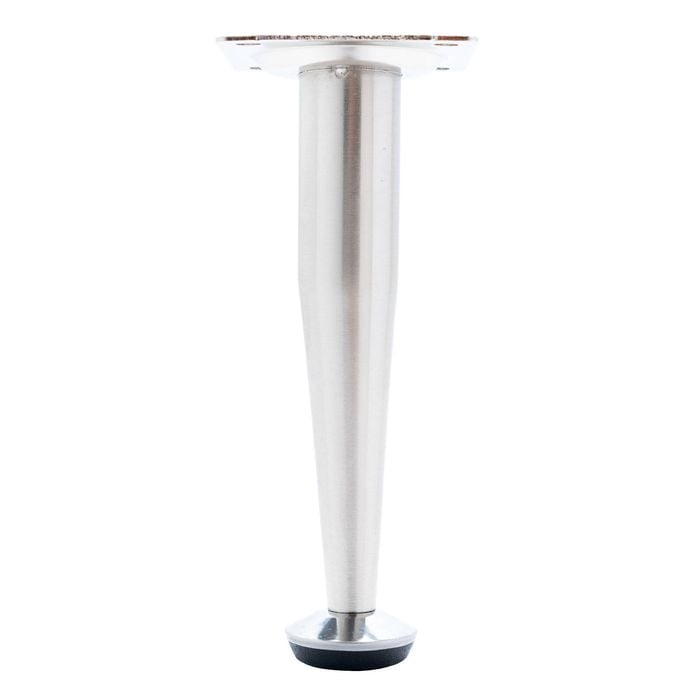 Taskmaster 150 x 25mm Satin Chrome Steel Adjustable Tapered Furniture Leg