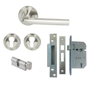 Miles Nelson Satin Nickel Round Parma Entrance Set