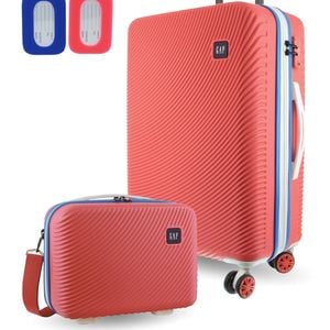 Gap Medium Hard-shell Luggage & Mini Beauty Travel Case Set W/ Tag Coral