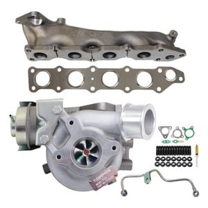 Upgrade Billet Turbo Charger With Genuine Exhaust Manifold, Oil Feed Pipe, Gasket & Stud Kit For Mitsubishi Triton Mq 4n15 2.4l