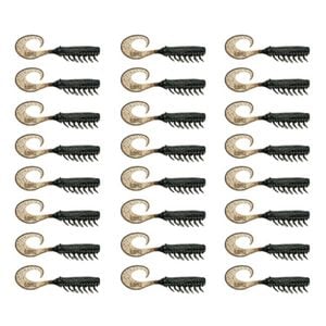 3x 8PK 2.5In Rapala Crush City Soft Plastic Curly Tail Lures - Black Nightmare