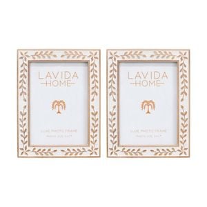 2pk Lvd 5x7 Inch Ishla Luxe Table/wall Decor Picture/photo Frame 21.5x16.5x2cm