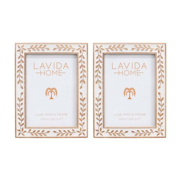 2pk Lvd 5x7 Inch Ishla Luxe Table/wall Decor Picture/photo Frame 21.5x16.5x2cm