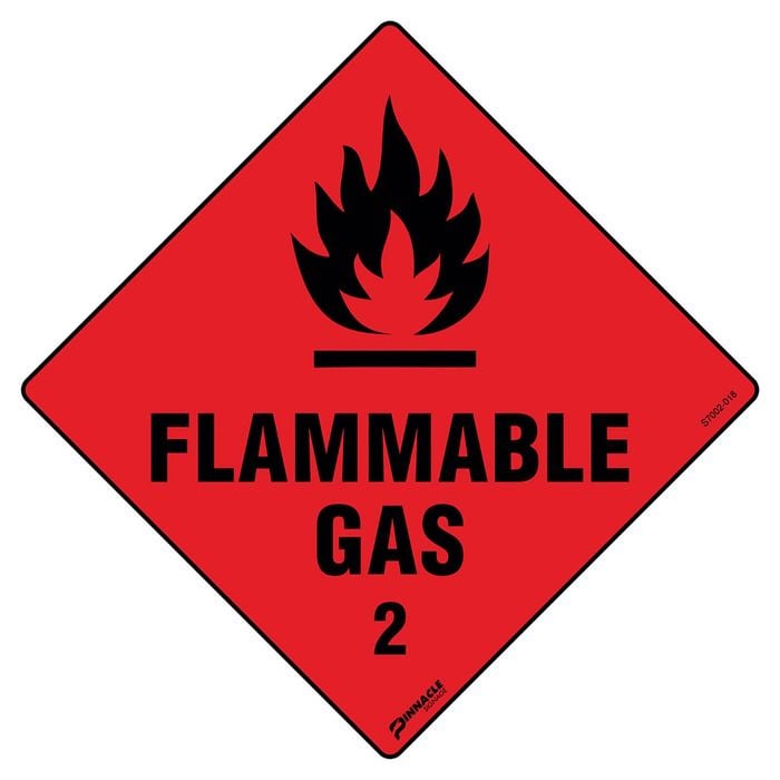 Pinnacle 270 x 270mm Metal Flammable Gas 2 Sign