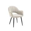Luka Dining Chair in Coconut Color Fabric Black Metal Powdercoated Legs