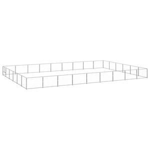 vidaXL Dog Kennel Silver Steel Outdoor Puppy Enclosure Dog Pet Supply Cage