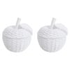 2PK LVD Apple Trinket Storage Box Weave Decorative Home Ornament Statue 10.5x12cm