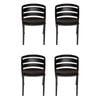 SK Designer Living | Pack of 4 | Mario Indoor & Outdoor Stackable Dining Chair - Black