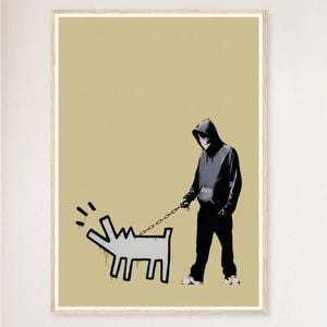 Galrie Banksy Choose Your Weapon Gold Poster (2010) - Art Collection Essential, Wood Frame, A4 21 x 30cm (8 x 12inch)