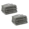 8pc Onkaparinga 30x30cm Cotton Avalon Bathroom Face Washers 550GSM Warm Silver