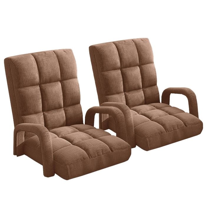 SOGA 2X Coffee Recliner Chair with Armrest
