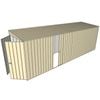 Build-a-Shed 1.5 x 6 x 2m Single Sliding Side Door Skillion Shed - Cream