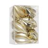 Catzon 12 Pcs Finial Drop Christmas Ornaments Shatterproof Baubles with String for Holiday-Champagne