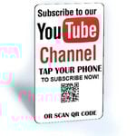 Tap and Share Contactless Sharing Smart NFC 'YouTube Subscribe To Channel' Connect Card + QR code