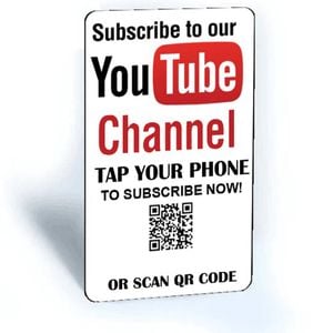 Tap and Share Contactless Sharing Smart NFC 'YouTube Subscribe To Channel' Connect Card + QR code