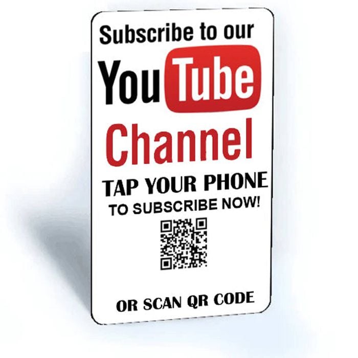 Tap and Share Contactless Sharing Smart NFC 'YouTube Subscribe To Channel' Connect Card + QR code