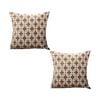 SOGA 2X 45cm Brown Jacquard Throw Pillows – Checkered Chain Design
