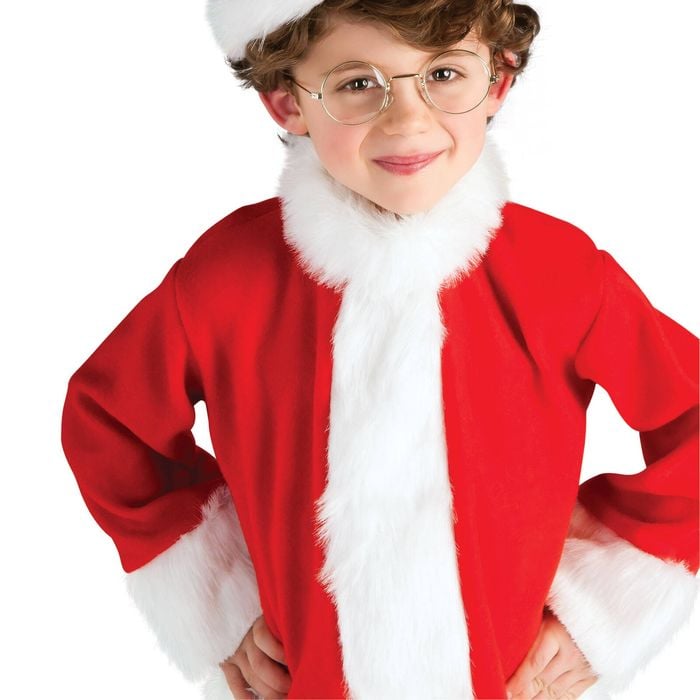 Santa Claus Glasses with Gold Metal Frame and Plastic Lenses for Adults, CHILD