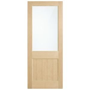 Corinthian 2040 x 820 x 40mm Entrance Door Blonde Oak Translucent Glass AWO2G