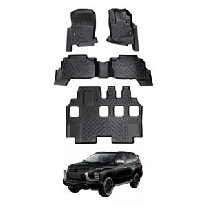 AUSGO 3-Row Set Car Floor Mats for Mitsubishi Pajero Sport 7-Seat 2015-Onwards Floor Liners
