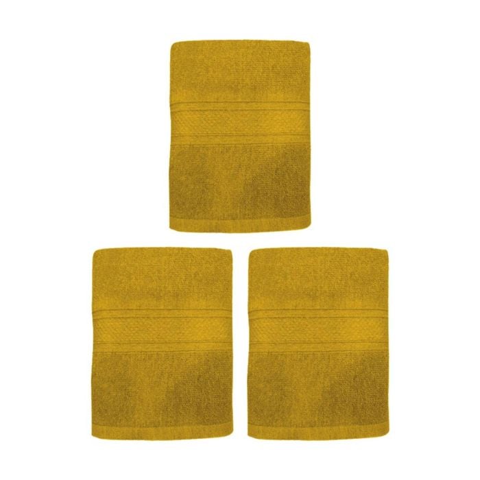 3PK Capri Soft Absorbent Bath Towel Bathroom Accessory 70x140cm Tumeric