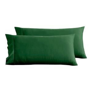 Serene 400tc Bamboo Cotton Sateen King Pillowcase Eden Green - Twin Pack