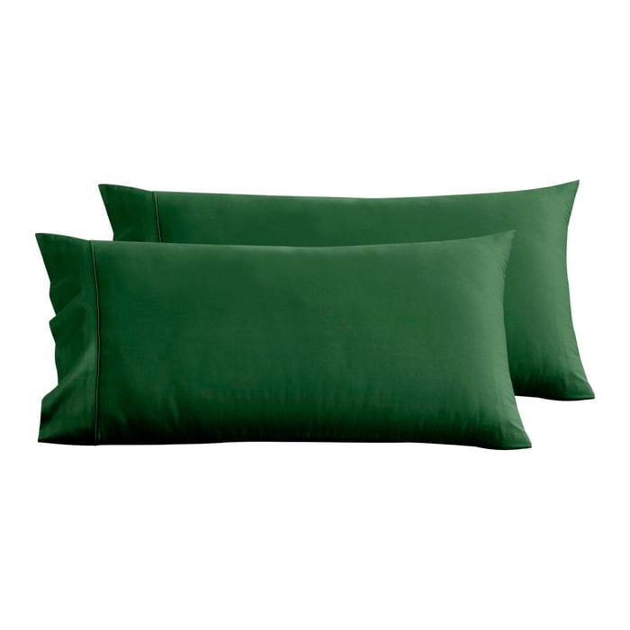 Serene 400tc Bamboo Cotton Sateen King Pillowcase Eden Green - Twin Pack