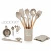 36pc Silicone Utensil Set - 446°F Heat Resistant Non-Stick Cooking Spatulas with Holder & Wooden Handle