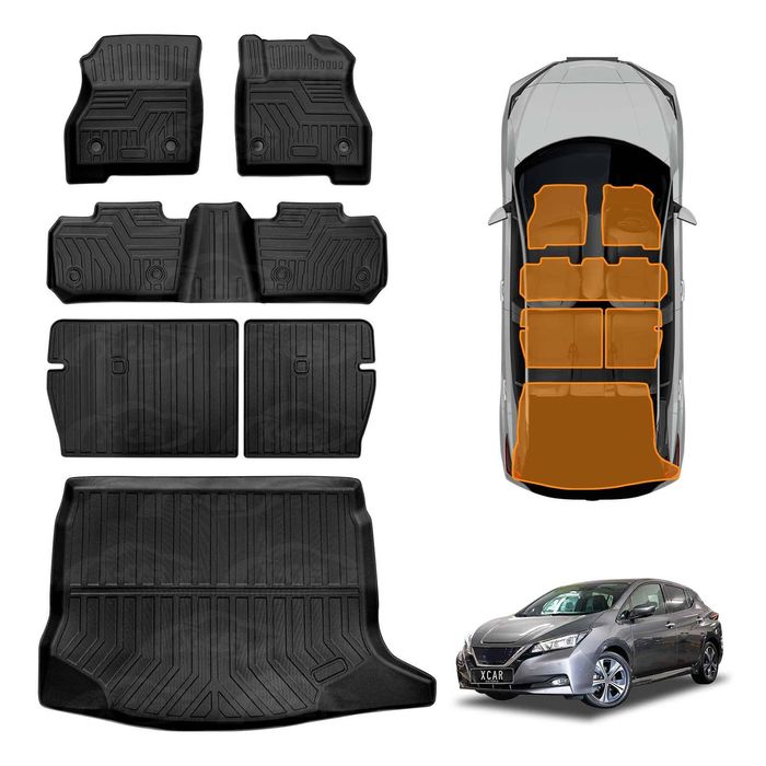 Floor Mats Boot Liner for Nissan LEAF ZE1 2017-2025 Cargo Kick Back Seat Protector Cover
