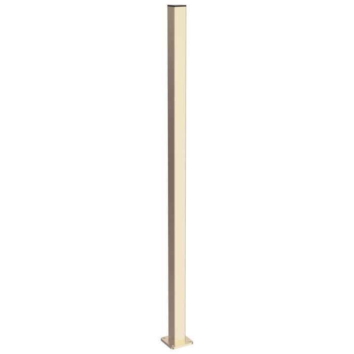 ProtectorAl 50 x 50 x 1600mm Primrose Aluminium Pool And Garden Flanged Fence Post With Cap