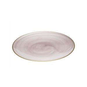 Ismay Large 33cm Round Glass Platter Tableware - Pink