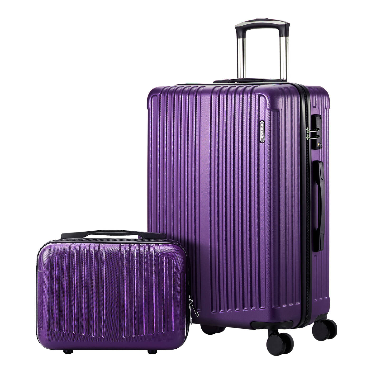 Mazam 2PCS Luggage Suitcase Trolley Set TSA Lock Hard Case Purple