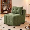Advwin Armless Sofa Chair Chenille Modular Foam Cloud Sofa No Assembly Green