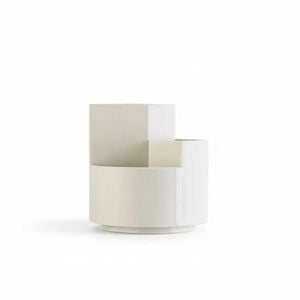 360 degree rotating multi-functional pen holder with 3 separate layer for office desk organiser (White)