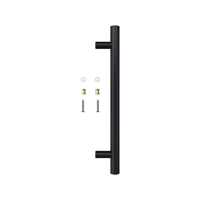 Rolltrak 400mm Black Matte Barn Door Round Single Pull Handle