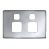 HPM Linea Double Power Point Coverplate Matt Silver