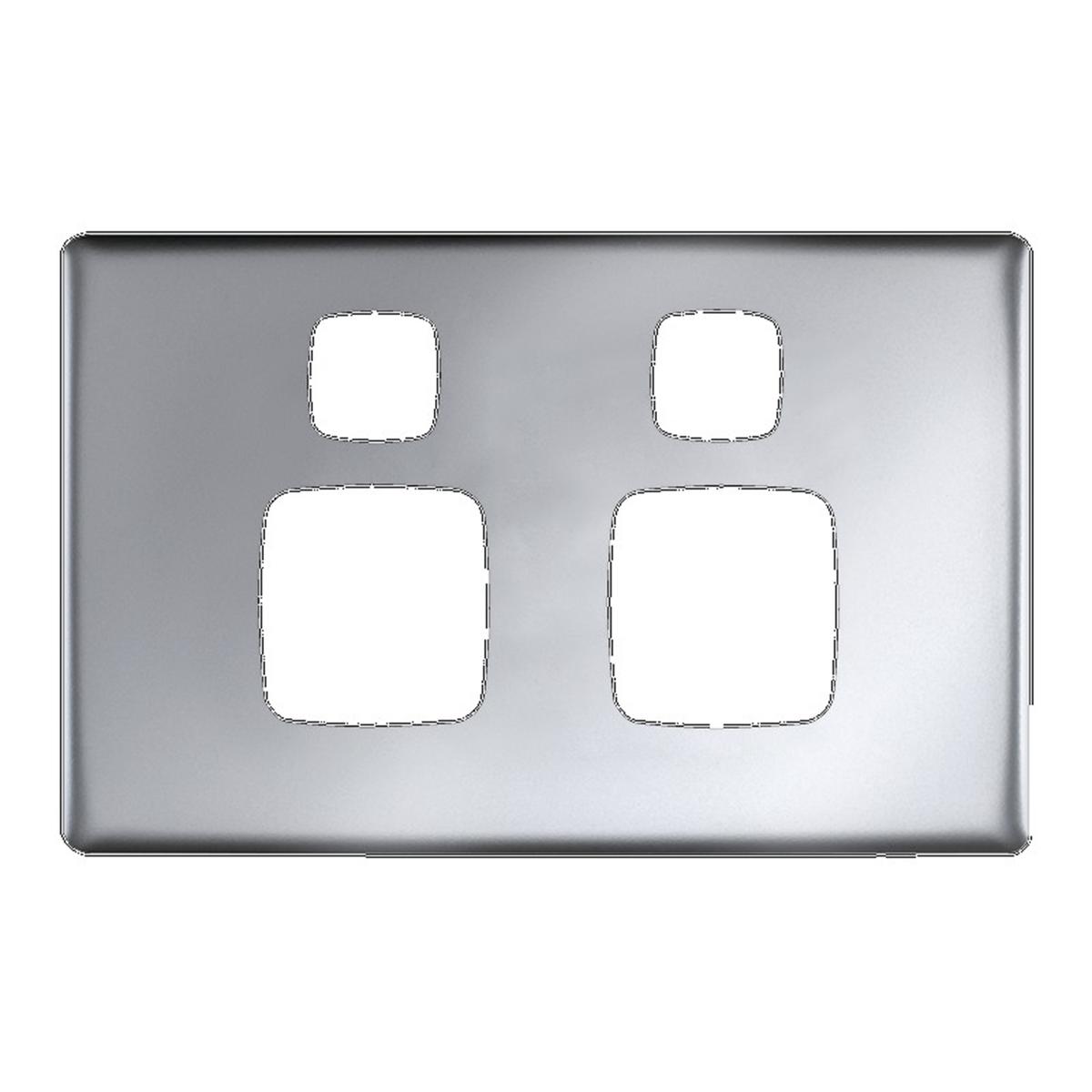HPM Linea Double Power Point Coverplate Matt Silver - Bunnings New Zealand
