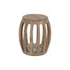 P&P Brown Wooden Accent Stool Solid Wood Compact Seating Footrest Chair