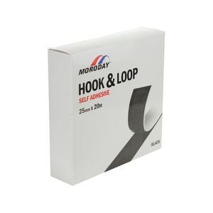 Moroday 25mm x 20m Black Self Adhesive Hook And Loop