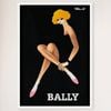 Galrie Bally Blonde Vintage Advertising Art Poster by Bernard Villemot for Home Décor, White Frame, A1 60 x 84cm (23 x 33inch)